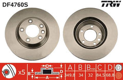 Bremsscheibe Vorderachse rechts für AUDI PORSCHE VW Q7 Van CAYENNE PANAMERA