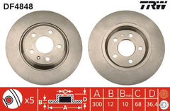 2x Bremsscheibe Hinterachse für AUDI A4 Allroad B8 Avant A5 Sportback Cabriolet