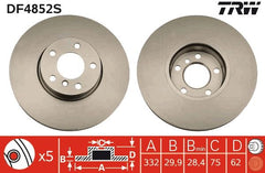 2x Bremsscheibe Vorderachse für BMW X5 X6