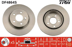 2x Bremsscheibe Hinterachse für MERCEDES-BENZ C-KLASSE T-Model Coupe E-KLASSE