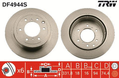 2x Bremsscheibe Hinterachse für MITSUBISHI PAJERO IV Van