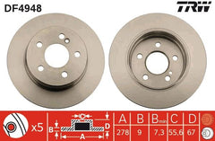 2x Bremsscheibe Hinterachse für MERCEDES-BENZ C-KLASSE T-Model Coupe