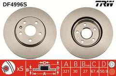 2x Bremsscheibe Vorderachse für OPEL SAAB CHEVROLET INSIGNIA A Stufenheck