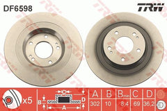 2x Bremsscheibe Hinterachse für MITSUBISHI ASX ECLIPSE CROSS OUTLANDER III Van