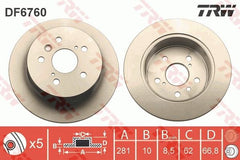 2x Bremsscheibe Hinterachse für TOYOTA LEXUS AURION AVALON Stufenheck CAMRY