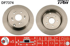 2x Bremsscheibe Hinterachse für HONDA CR-V II III IV