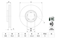 2x Bremsscheibe Vorderachse für FORD TOURNEO CUSTOM V362 Bus TRANSIT V363