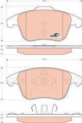 Bremsbelagsatz Scheibenbremse Vorderachse für CITROËN PEUGEOT DS C4 GRAND