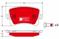Bremsbelagsatz Scheibenbremse Hinterachse für AUDI SEAT VW A6 C6 Avant Q3