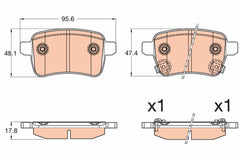 Bremsbelagsatz Scheibenbremse Hinterachse für FIAT 500L