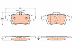 Bremsbelagsatz Scheibenbremse Hinterachse für FORD C-MAX II FOCUS III