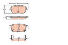 Bremsbelagsatz Scheibenbremse Hinterachse für SUBARU TOYOTA LEXUS ASTON MARTIN