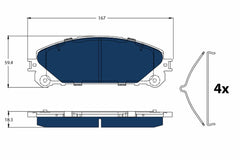 Bremsbelagsatz Scheibenbremse Vorderachse für TOYOTA LEXUS RAV 4 IV NX RX