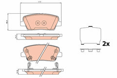 Bremsbelagsatz Scheibenbremse Vorderachse Hinterachse für FIAT HYUNDAI JEEP