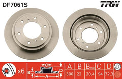 2x Bremsscheibe Hinterachse für MITSUBISHI PAJERO II III Canvas Top IV Van