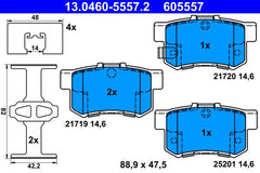 Bremsbelagsatz Scheibenbremse Hinterachse für FIAT HONDA MG ROVER SUZUKI SEDICI