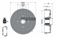 2x Bremstrommel Hinterachse für LADA RENAULT DACIA XRAY LOGAN/STEPWAY II