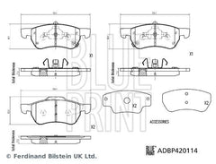 Bremsbelagsatz Scheibenbremse Vorderachse für MG ZS SUV